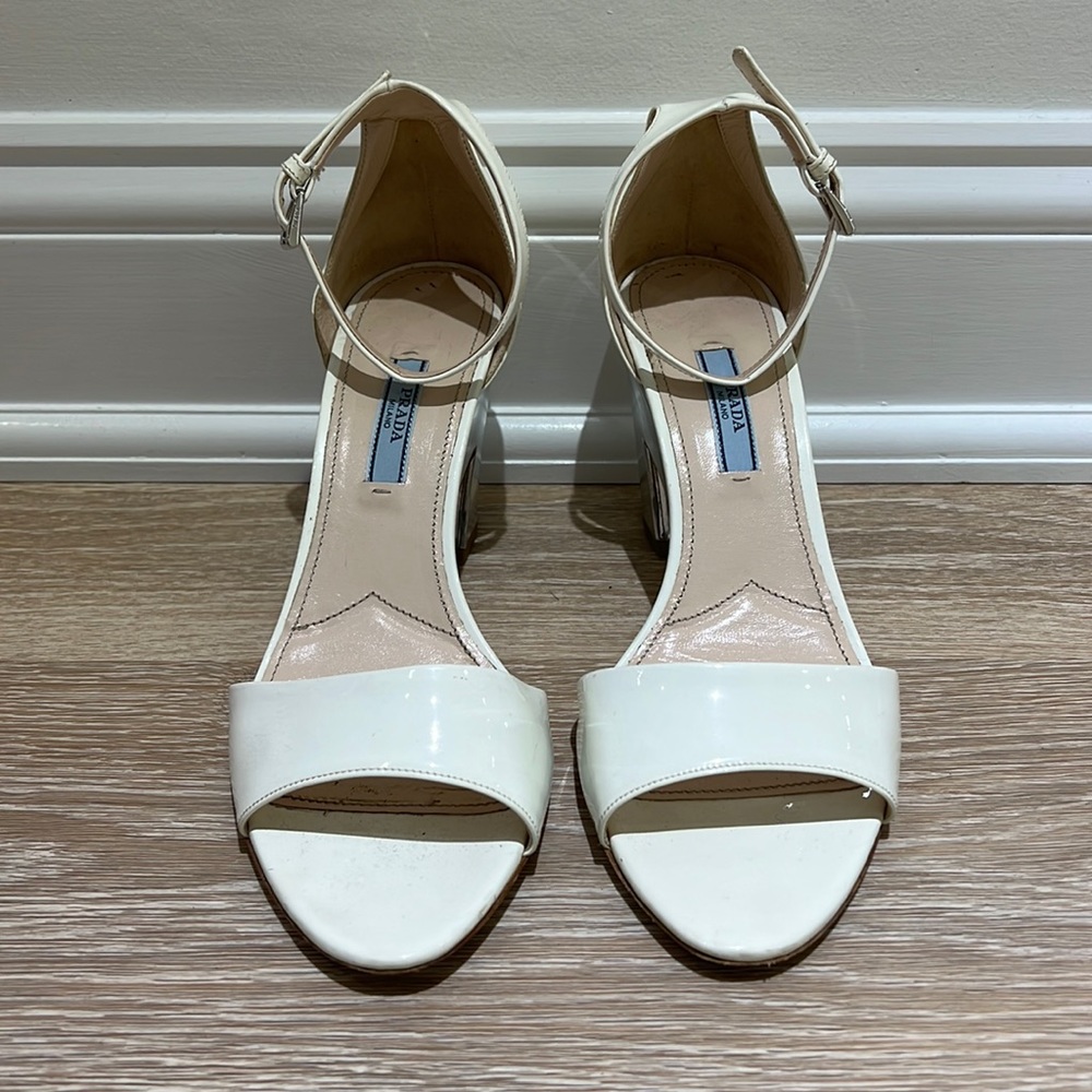 Prada white/silver Sandals